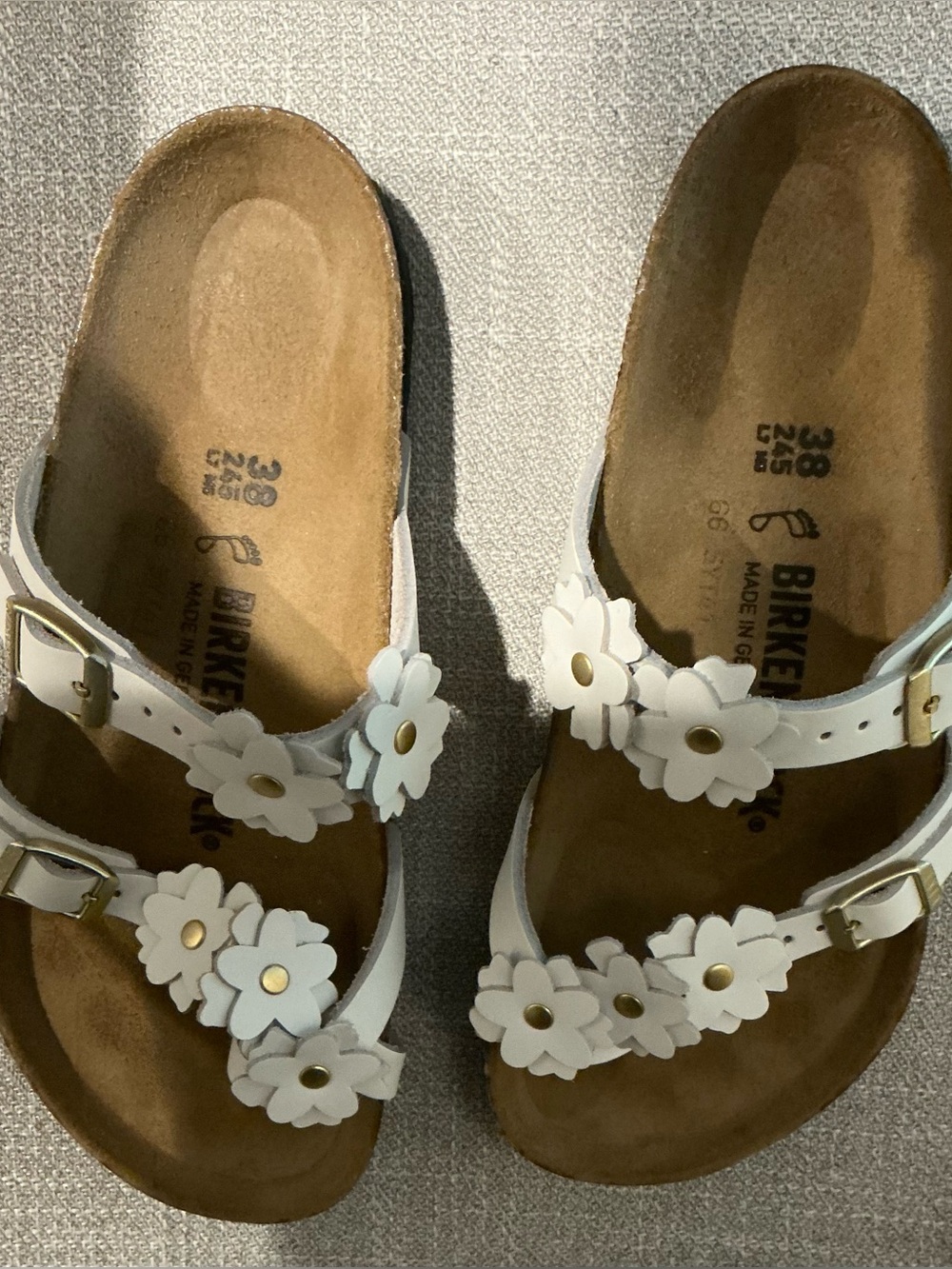 Birkenstock Kids White Floral Double-Strap Sandals